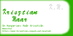 krisztian maar business card